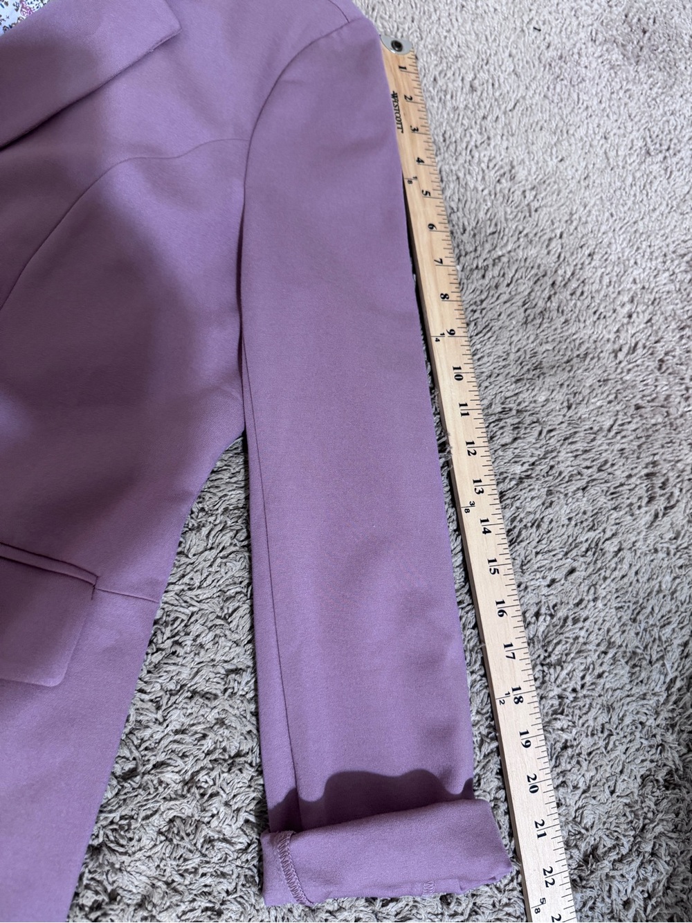 Skies Are Blue Womens Open Knit Blazer Jacket Mauve size L Career Party Classic - Picture 9 of 9